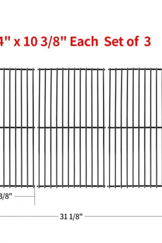 SHINESTAR Replacement Grill Parts for Brinkmann, Charmglow, Broil King, Ducane, Jenn-Air, Kirkland, Kitchen Aid and Others Porcelain Coated Cast Iron Cooking Grate (Set of 3, 19 1/4" x 10 3/8" Each)