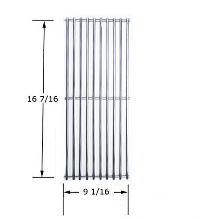Stainless Cooking Grid For Jenn Air JA460, JA461, JA461P, JA480, JA580, Chargriller 2001, 2020 and Vermont Castings CF9050, CF9055 3A, CF9055 3B, CF9056, GSF3016E Gas Grill Models