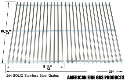 Stainless Steel Cooking Grates For Charmglow 810-7450-s, Nexgrill 720-0057-3b, Perfect Glo, Turbo 3-Burner, 720-0057, Capt'n Cook CG3CKWN, CG3CKW, CG3CKWN Gas Grill Models, Set of 2