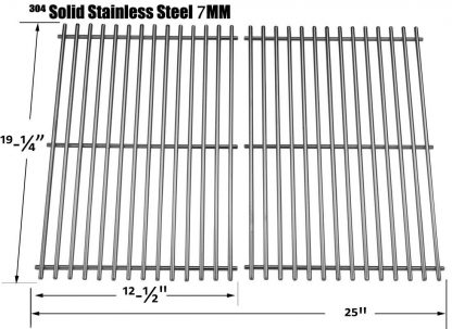 Stainless Steel Cooking Grid For Turbo BBQ Galore 3-Burner, 720-0057, 720-0057-3B, 720-0057-4B, Perfect Glo and Capt'n Cook Gas Grill Models, Set of 2
