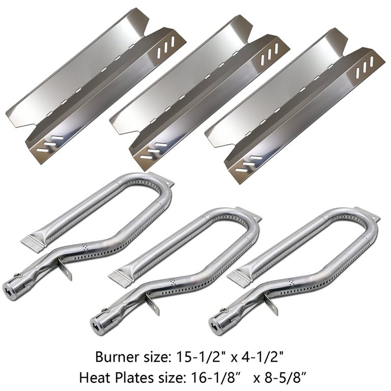 3Pack Gas Grill Repair Replacement Kit Stainless Steel Burners & Heat Plate Parts for Members