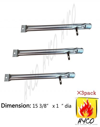 Vicool Universal BBQ Gas Grill Replacement Straight Stainless Steel Pipe Tube Burner for BBQ Pro, Kenmore Sears, K Mart Part, Members Mark Part, Outdoor Gourmet, Lowes Model Grills, hyB623 3-pack