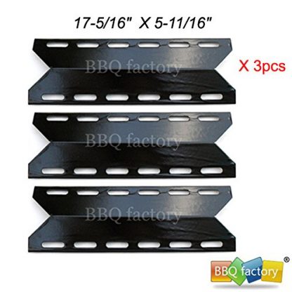 bbq factory® JPX341 (3-pack) BBQ Gas Grill Porcelain Steel Heat Plate / Shield for Charmglow, Nexgrill, Perfect Flame, Perfect Glo Model grills