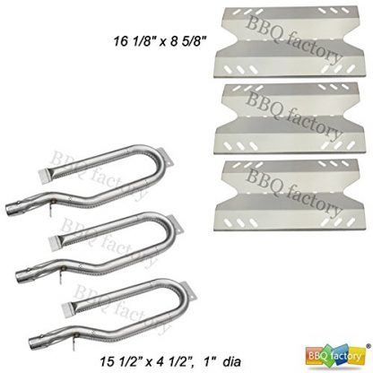 bbq factory Outdoor Gourmet Gas Grill Repair Kit Replacement Burners and Stainless Steel Heat Plates, 3 Pack