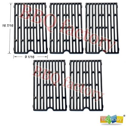 bbq factory® Replacement Cast Iron Cooking Grid Porcelain coated (5-pack) for Select Gas Grill Models By Chargriller,Jenn-air, Vermont Castings Gas Grill and Others