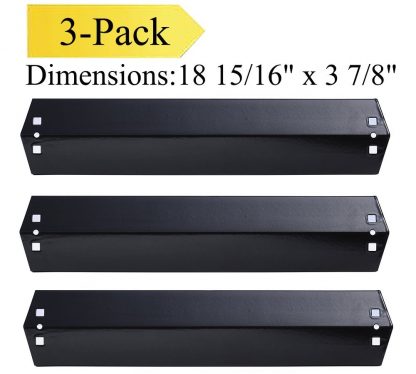 wotenli P9505A (3-pack) Porcelain Steel Heat Plate, Heat Shield, Heat Tent, Burner Cover, Vaporizor Bar, and Flavorizer Bar Replacement for Select Chargriller Gas Grill Models