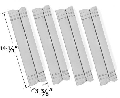4 Pack Replacement Stainless Steel Heat Plate for Grill Master 720-0737, 720-0697, Nexgrill 720-0697, 720-0737, 720-0825, Uberhaus 780-0003, Tera Gear 780-0390 & Duro 780-0390 Gas Grill Models
