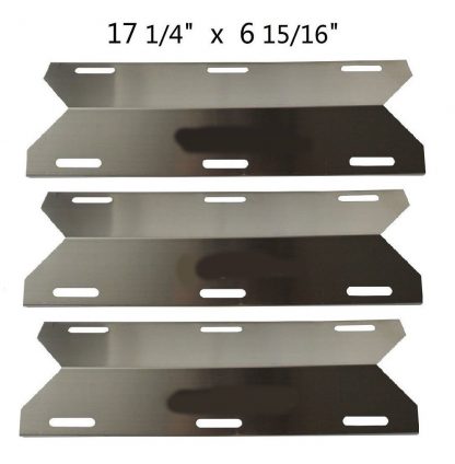 BBQ Energy Stainless Steel Replacement Heat Plate BBQ Gas Grill Heat Shield 91241 (3-pack) for Charmglow, Costco Kirkland, Nexgrill, Sterling Forge, Lowes Model Grills
