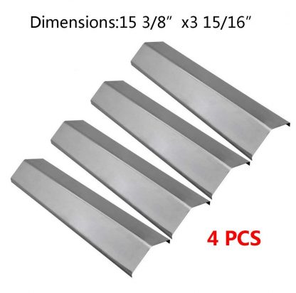 BBQ funland SH2311(4-pack) Stainless Steel Heat Plate Replacement for Select Gas Grill Models by Aussie, Brinkmann, Uniflame, Charmglow, Grill King, Lowes Model Grills