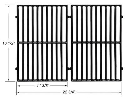 BBQ funland Set of 2 Porcelain Coated Cast Iron Cooking Grid Replacement for Select Gas Grill Models by Vermont Castings, ProChef, Ellipse and Kenmore Grills