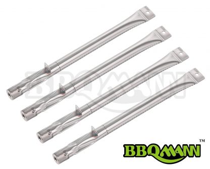 BBQMANN BC411 (4-pack) Stainless Steel Straight Pipe Burner for Lowes BBQ Grillware, Charmglow, North American Outdoors and Perfect Flame Grills