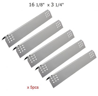 BBQration (5-pack) Stainless Steel Heat Plates Replacement for Gas Grill Model Kitchen Aid 720-0745, Jenn Air Gas Barbecue Grill 720-0336B, 720-0336C, 720-0709, 720-0709B, 720-0720