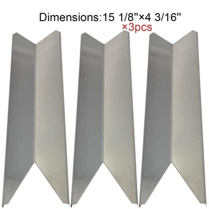BestValue Go Stainless Steel Heat Plate Replacement for Select Gas Grill Models by Kenmore, Nexgrill and Others -3pack