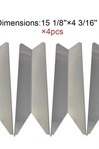 BestValue Go Stainless Steel Heat Plate Replacement for Select Gas Grill Models by Kenmore, Nexgrill and Others -4pack