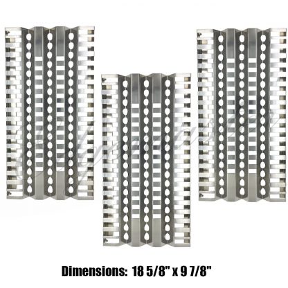 Edgemaster 3Pack Stainless Steel Heat Plate, Heat Shield, Burner Cover Replacement For Select DCS Gas Grill Models (18 5/8" x 9 7/8")