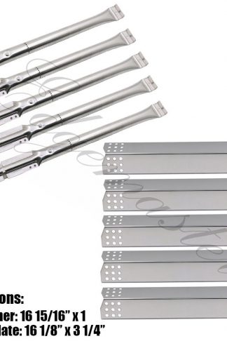 Edgemaster 5Pack Repair KIT Gas Stainless Steel Burner, Stainless Steel Heat Plate Heat Shield Replacement For Select Jenn-Air 720-0709 720-0709B 720-0727 kitchen aid 720-0709c Gas Grill Models