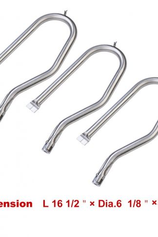 GASPRO GP-BG801 Stainless Steel Grill Burner Tube Replacement for Costco Kirkland, Nexgrill, Virco, Harris Tweeter, Sterling Forge Courtyard Grill (16 1/2 x 6 1/8 inch)(3 pack)