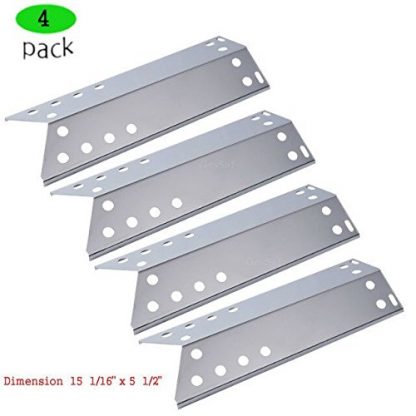 GASSAF JX781 Stainless Steel Heat Plate 4-pack Steel Heat Shield, Heat Tent, Heat Burner Cover, Vaporizor Bar, and Flavorizer Bar for Specific Grill Models Kenmore, Nexgrill, Uberhaus and Other