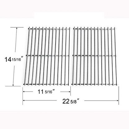 Grill Parts Zone 87523, 87521, 89855, Spirit 200, Spirit 500, Solid Rod Stainless Grates for Weber Gas Models, Aftermarket, Set of 2