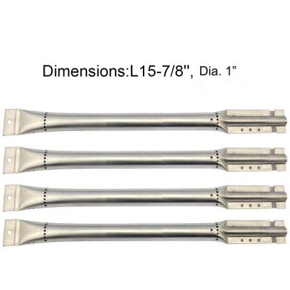 Grill Valueparts RE5591GB (4-pack) Stainless Steel Pipe Burner Replacement For Charbroil, Kenmore, Thermos, Aussie (Dims: 15 7/8" X Dia. 1")