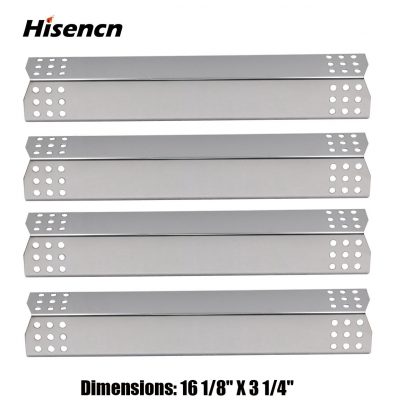 Hisencn 97451(4-pack) Stainless Steel Heat Plates Replacement for Gas Grill Model Kitchen Aid 720-0745; Jenn Air 720-0336B, 720-0336C, 720-0709, 720-0709B, 720-0720