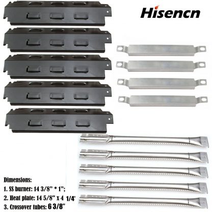 Hisencn Replacement 5 PK Grill Burner Heat Plate Crossover tubes For Charbroil 6 Burner Gas Grill