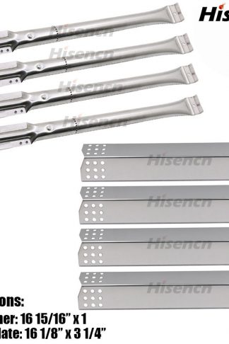 Hisencn Stainless Steel Grill Burner, Grill Heat Plates Replacement Kitchen Aid 720-0733A 4 Burner Gas Grill Multi-Parts Replacement Kit