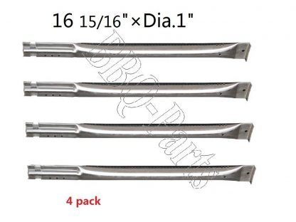 Hongso SBE641 (4-pack) BBQ Gas Grill Tube Burner Replacement Parts for Char-Broil, Charmglow, Costco Kirkland, Jenn Air, Kenmore, Kitchen Aid, Member's Mark, Nexgrill, Perfect Flame (16 15/16 inch)