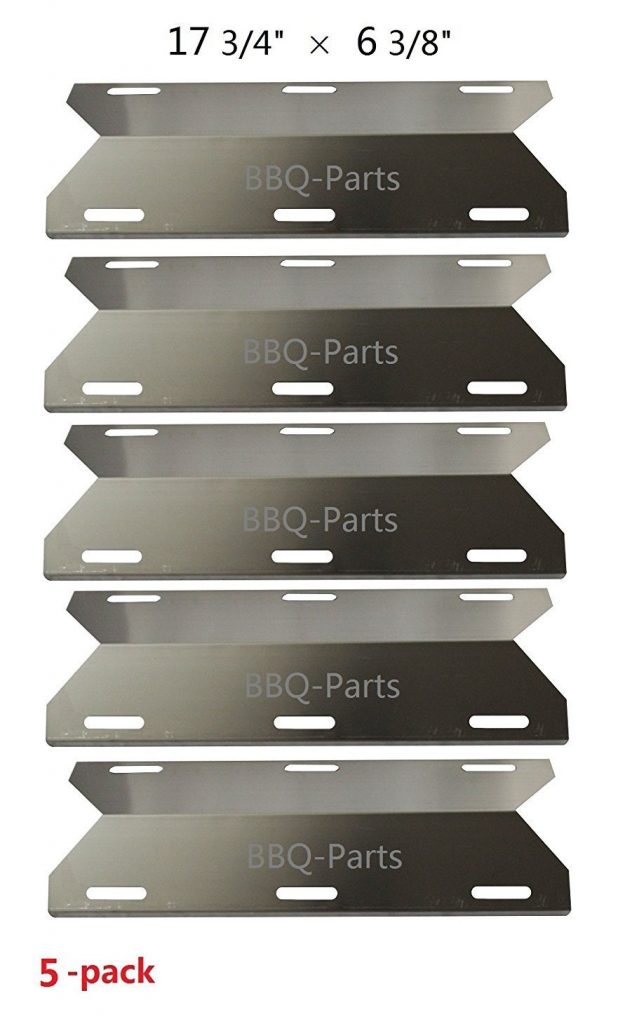 SPA231 (5pack) SS BBQ Gas Grill Heat Plate, Heat Shield, Burner Cover