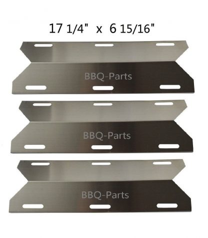 Hongso SPA241 (3-pack) Stainless Steel Heat Plate, Heat Shield, Heat Tent, Burner Cover Replacement for Charmglow, Costco Kirkland, Nexgrill, Sterling Forge, Lowes Model Grills (17 1/4 x 6 15/16)