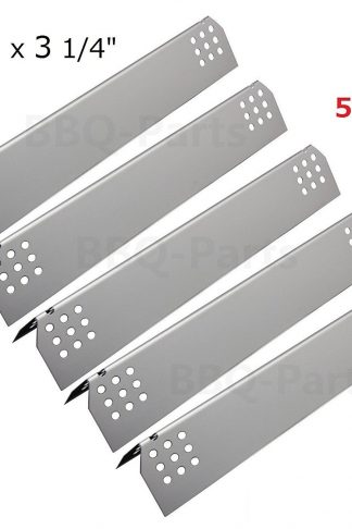 Hongso SPG451 (5-pack) Stainless Steel Heat Plates, Heat Shield, Heat Tent, Burner Cover Replacement for Gas Grill Model Kitchen Aid 720-0745, Jenn Air Gas Barbecue Grills