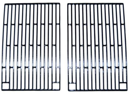 Music City Metals 61902 Gloss Cast Iron Cooking Grid Replacement for Select Gas Grill Models by Arkla, Charmglow and Others, Set of 2