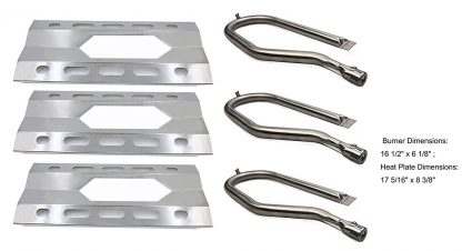 Relishfire Stainless Steel Burner & Heat Plate, Replacement Parts Kit for Costco Kirkland, Nexgrill, Harris Tweeter, Sterling Forge Courtyard, Virco, and Others Gas Grill Models