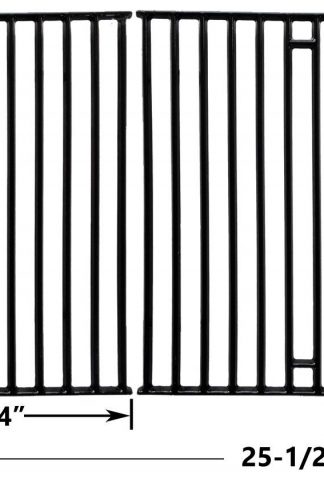Replacement Porcelain Cast Iron Cooking Grids For Broil King 945584, 945587, Huntington, Silver Chef, Sterling and Broil-Mate 115554, 115557 Gas Grill Models, Set of 2