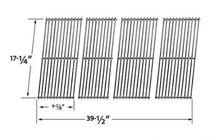 Replacement Stainless Steel Cooking Grid for Aussie 69F6U00KS1, Duro 780-0390 and Tera Gear 780-0390 Gas Grill Models, Set of 4