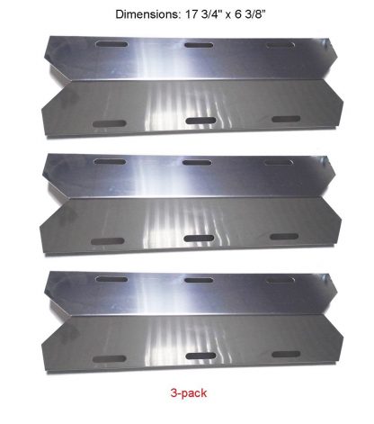 SH1231 (3-pack) Stainless Steel Heat Plate for Costco Jenn-air, Sterling Forge, Glen Canyon, Kirkland, Nexgrill Gas Grill Models