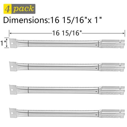SHINESTAR Grill Burner Replacement for Perfect Flame 720-0522, 720-0335, Charmglow 720-0578, Nexgrill, Kitchen Aid, Members Mark, Jenn-Air, 4-Pack 16 15/16 inch Stainless Steel Burner Tube Pipe(SR007)