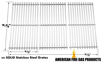 Solid Stainless Cooking Grid for Jenn Air 720-0709, 720-0727, 730-0709, 720-0826, Y0660 Gas Models, Set of 3