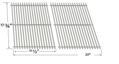 Stainless Steel Cooking Grid for BBQ Grillware GSC2418, GSC2418N, 164826, 102056 and Perfect Falme 13133, 225152, 61701, 2518SL, SLG2007A Gas Grill Models, Set of 2