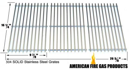 Stainless Steel Cooking Grid for BHG H13-101-099-01, GBC1362W Backyard Classic BY12-084-029-98 and Uniflame GBC1059WB, GBC1059WB-C, GBC1143W-CGas Grill Models, Set of 3