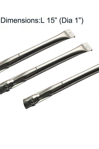 Stainless Steel Pipe Burner (3-pack) For Kenmore 146.16132110, 146.16133110, Nexgrill 720-0737, Permasteel PG-40402SOL, Tera Gear 780-0390, Uberhaus 780-0007A, Grill Master 720-0737 (15" X Dia. 1")