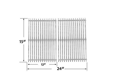 Stainless Steel Replacement Cooking Grid for Charmglow, Charbroil , Kenmore, Sunbeam, Arkla, Broil King, Coleman and Jacuzzi JC-4010, JC-4020, Gas Grill Models, Set of 2