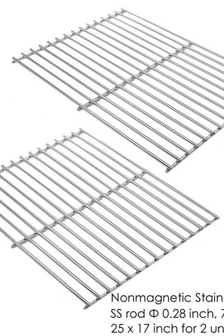Uniflasy 2-Pack Repair Part Heavy Duty Stainless Steel Rod Cooking Grid Grates Replacement for Select Great Outdoors, Charbroil, Grill Chef, Thermos & Vermont Castings Grill Models