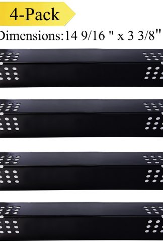Votenli P9737A (4-Pack) Porcelain Steel Heat Plate, Heat Shield, Heat Tent, Burner Cover, Vaporizor Bar Replacement for Select Grill Master 720-0697, 720-0737 and Uberhaus