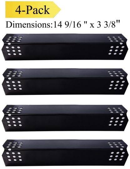 Votenli P9737A (4-Pack) Porcelain Steel Heat Plate, Heat Shield, Heat Tent, Burner Cover, Vaporizor Bar Replacement for Select Grill Master 720-0697, 720-0737 and Uberhaus