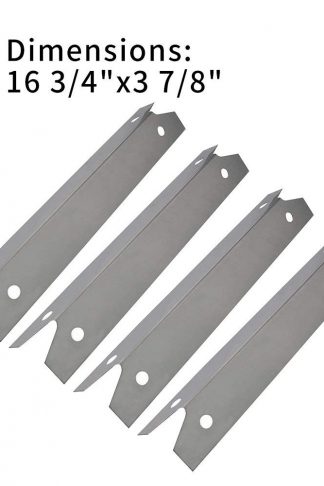 XHome 16 3/4” Stainless Steel Heat Plate, Heat Shield Replacement Gas Grill Parts for Brinkmann, Charmglow, Grill Chef, Backyard Classic, Members Mark, KL-H3(16 3/4” x 3 7/8”, 4 Pack)