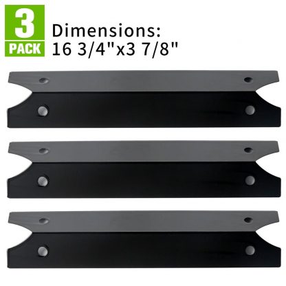 XHome Porcelain Steel Heat Plate, Heat Shield Replacement Gas Grill Parts for Brinkmann, Charmglow, Grill Chef, Backyard Classic, Members Mark, KL-H11 (16 3/4” x 3 7/8”, 3 Pack)