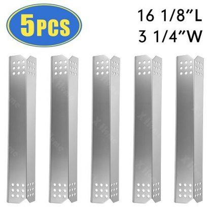 XHome Replacement Kitchen Aid Grill Heat Plate Parts, 5 Pack Stainless Steel Heat Shield, Heat Tent Replacement for Kitchen Aid 720-0745 and Jenn Air 720-0336B, 720-0336C Models (16 1/8" x 3 1/4")
