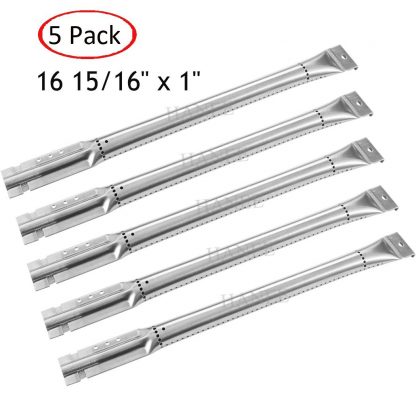 YIHAM KB815 Gas BBQ Grill Tube Burner Replacement Parts for Char-Broil, Charmglow, Costco Kirkland, Jenn Air, Kenmore, Kitchen Aid, Member's Mark, Nexgrill, Perfect Flame, 16 15/16 inch, Set of 5