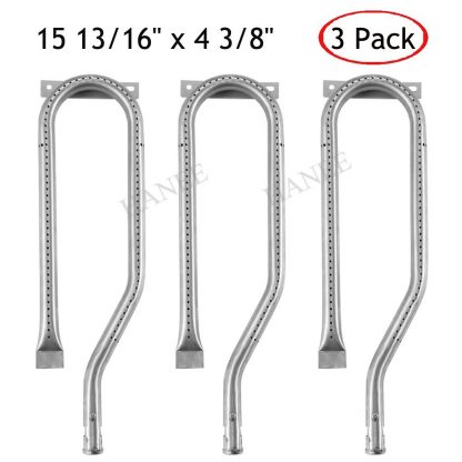 YIHAM KB867 Gas Barbecue Grill Parts Stainless Steel Burner Replacement for Jenn-air 720-0336, 720-0337, Nexgrill and Members Mark BBQ Models, 15 13/16 inch x 4 3/8 inch, Set of 3